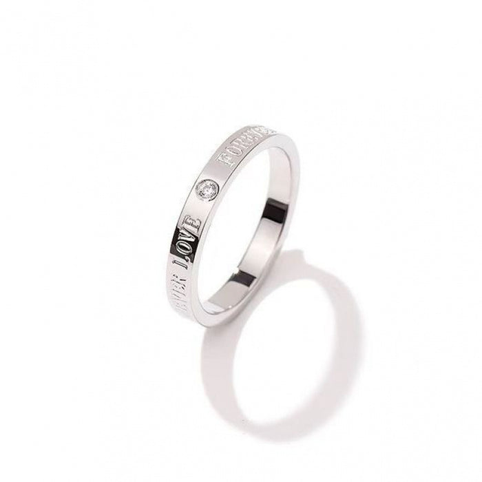 Wholesale English letter ring with diamond inlay