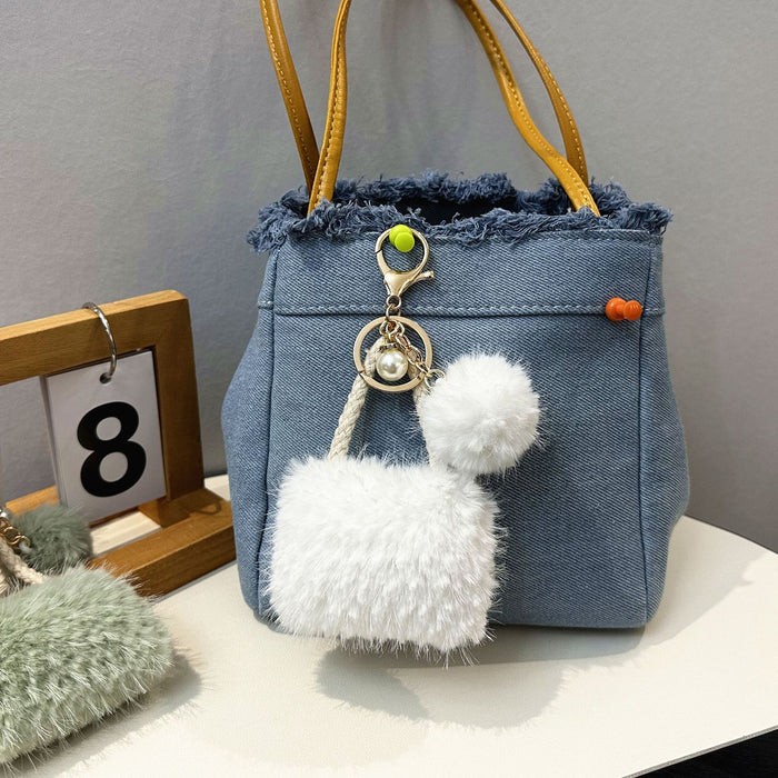 Wholesale Mini Bag Style Fur Ball Keychain JDC-KC-KaiY011