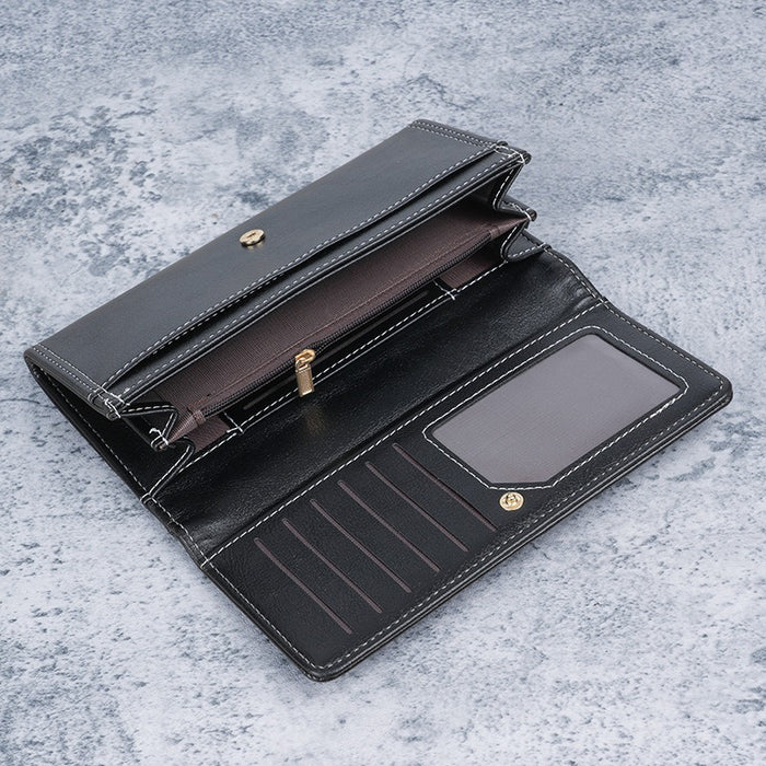 Wholesale Retro Women' s Long PU Wallet Zipper Clutch Fashion Accessory