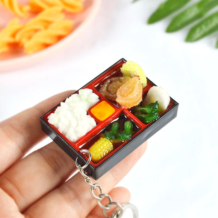 Wholesale PVC Miniature Chinese Bento Box Food Model Realistic Simulation For Dollhouse Fridge Magnet Home Decor