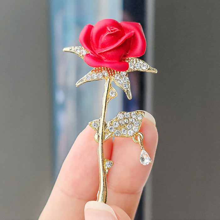 Wholesale flower pearl diamond brooch personalized creative drop oil flower accessories