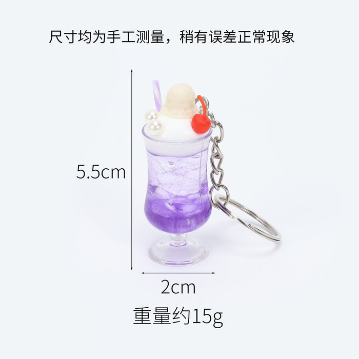 Wholesale Trendy Simulated Juice Cup Pendant Keychain Bag Charm MOQ≥2