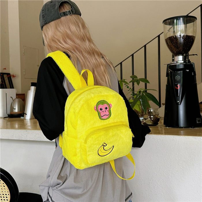 Wholesale Cartoon backpack autumn and winter plush student large capacity versatile school backpack