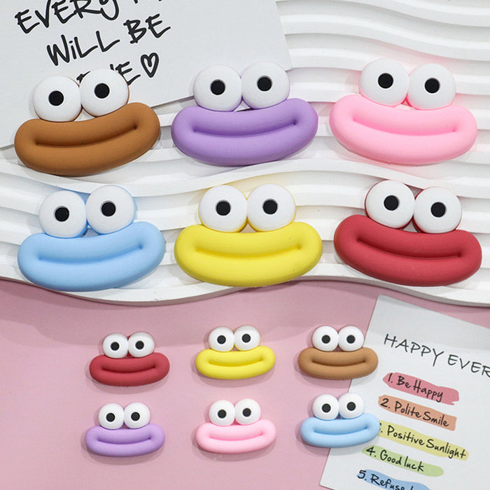 Wholesale 5pcs Big Small size cartoon sausage mouth eyes charger protective cover plush toy hairpin phone case accessories