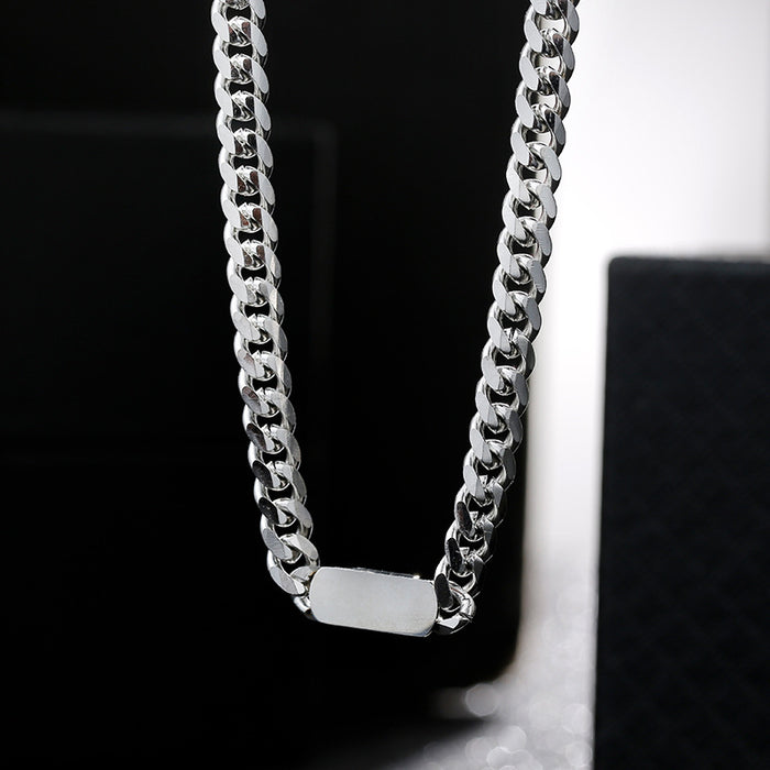 Wholesale Cuban chain necklace, high-end feel chain, simple and versatile sweater chain, niche vegetarian chain jewelry
