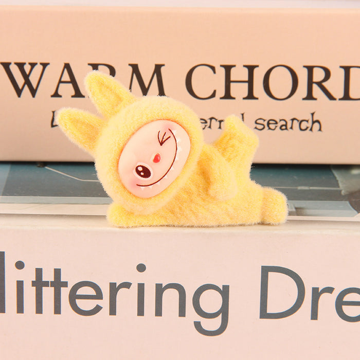 Wholesale flocked cute cartoon 3D doll keychain