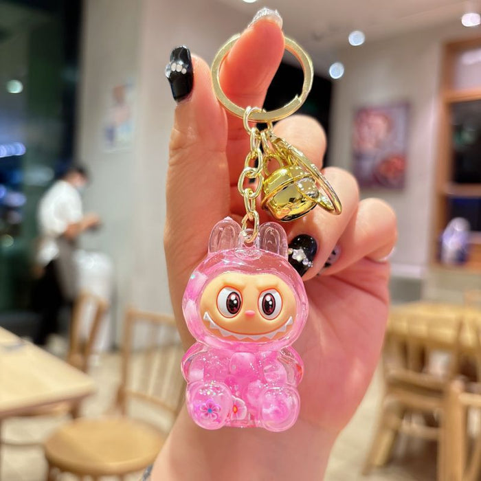 Wholesale acrylic rab cloth quicksand key chain pendant  key chain gift