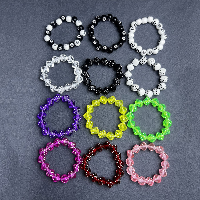 Wholesale Alloy Door Buckle Black 8 Dice Lanyard Ins Phone Chain Keychain Pendant Bag Water Bottle Lanyard Accessory