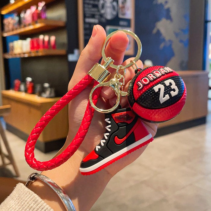 Wholesale Cartoon Silicone Basketball Shoes Keychain JDC-KC-MZL011