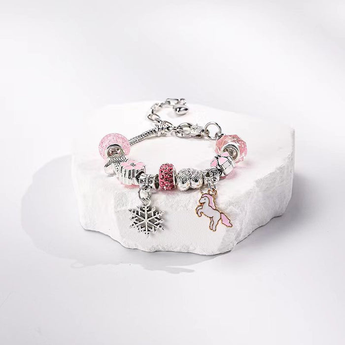 Wholesale Cartoon Large Hole Crystal Beaded Alloy Bracelet JDC-BT-JiYan001