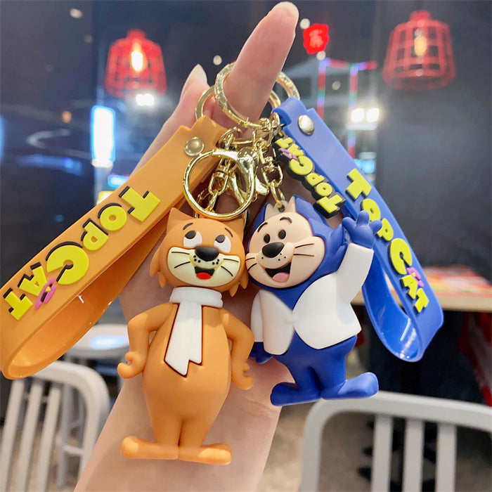 Wholesale Cartoon Standing Cat Backpack Keychain
