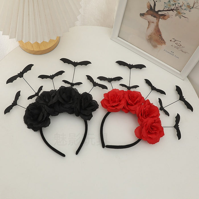 Wholesale 12PCS Halloween Five Head Bat Big Flower Hair Band JDC-HD-MeiY003