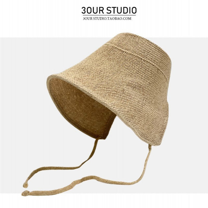 Wholesale Cotton and Straw Sun Hat Summer Big Brim Riding Sun Hat