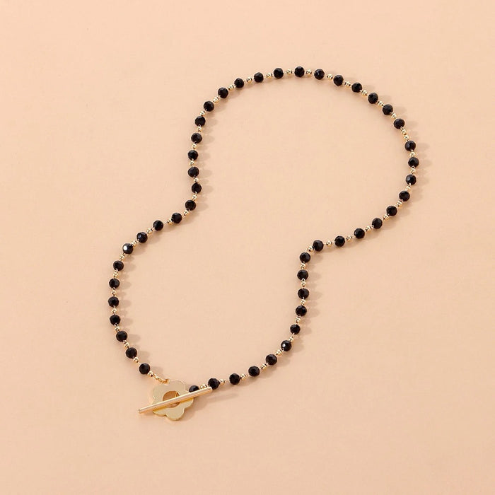 Wholesale New Jewelry Colored Crystal Glass Bead Chain OT Buckle Necklace Neck Chain Collar