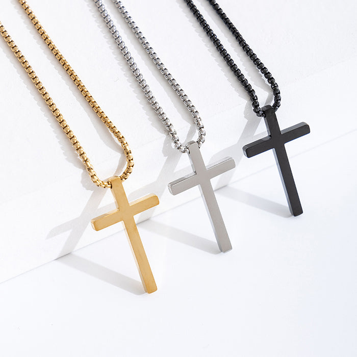 Wholesale Cross necklace pendant, personalized and versatile titanium steel necklace