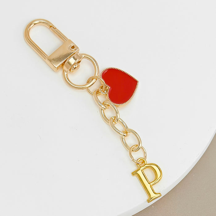 Wholesale 26-letter heart pendant Valentine's Day keychain