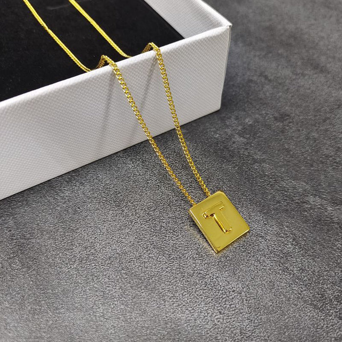 Wholesale Letter necklace gold plated clavicle chain