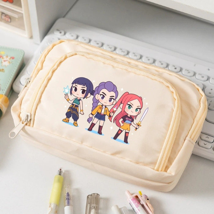 Wholesale KPOP Candy-colored cartoon print Pencil Bags for primary and secondary school girls
