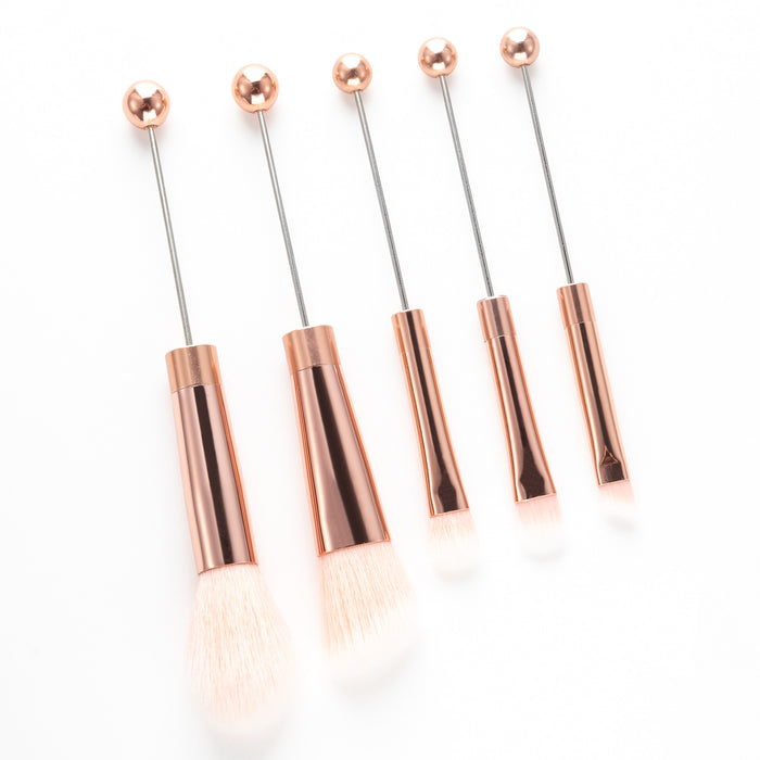 Wholesale Rose Red Blush Brush Loose Powder Brush Oblique Head Eyeshadow Brush Beauty Tools Beadable Metal DIY Makeup Brush Set JDC-MB-HuaH002