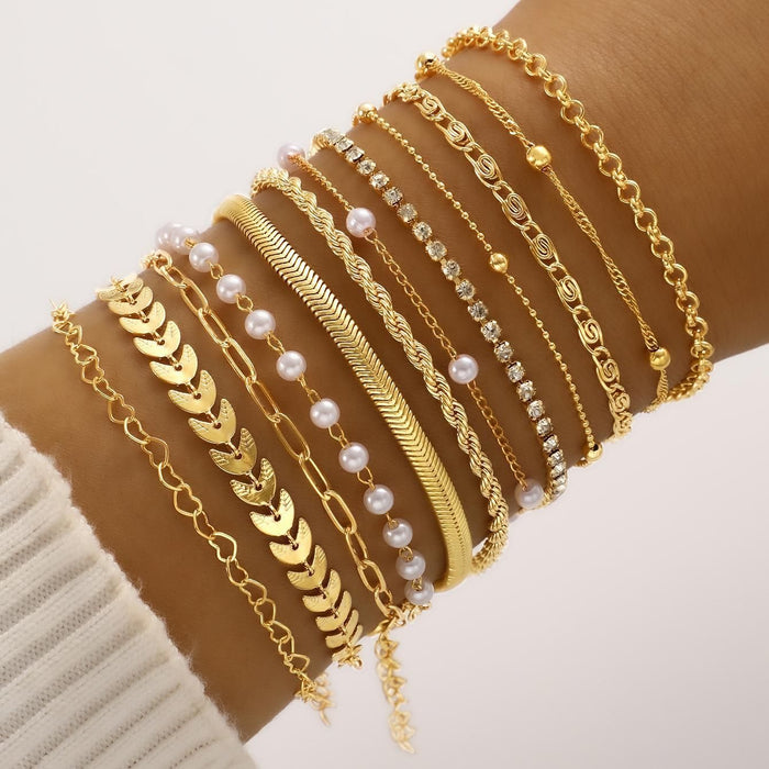 Wholesale Beaded Chain Twisted Bracelet