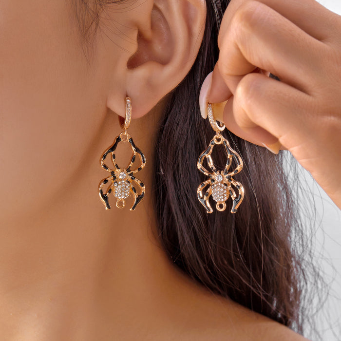 Wholesale  funny design black oil drip  pumpkin ghost pendant earrings