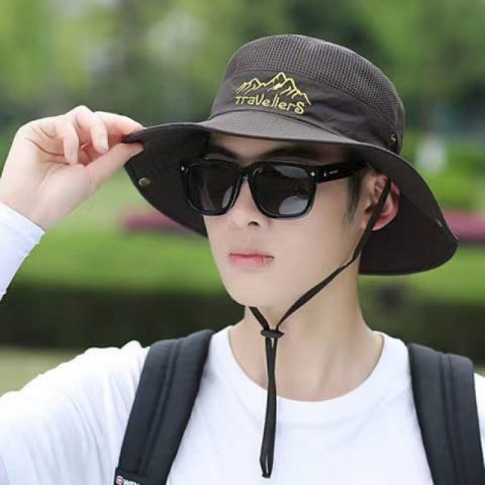Wholesale Fisherman hat men's summer outdoor fishing sun protection large brim thin breathable sun hat