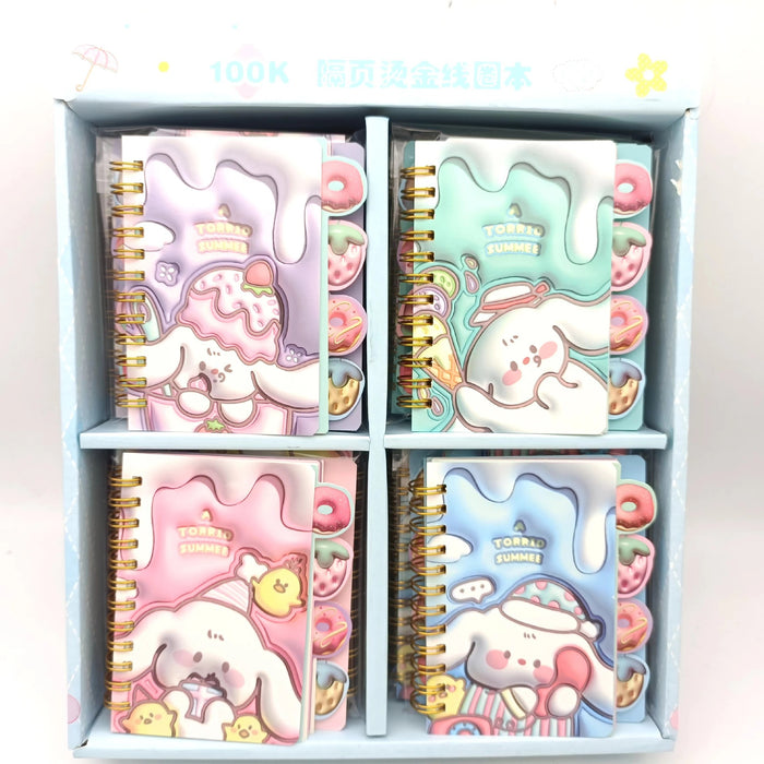 Wholesale Cute cartoon notebook with dividers and spirals