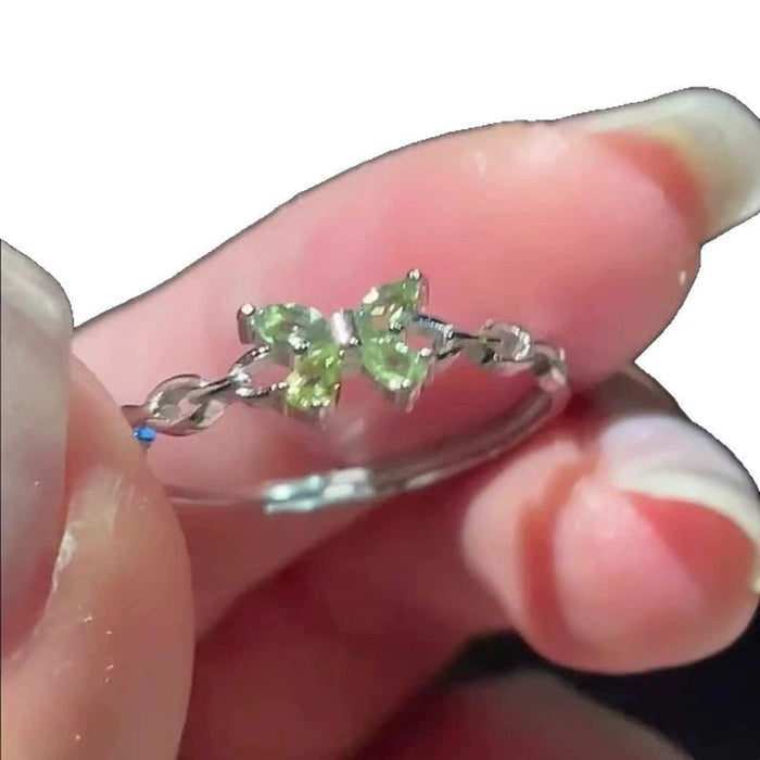 Wholesale Diamond butterfly ring with niche design, simple and exquisite index finger ring