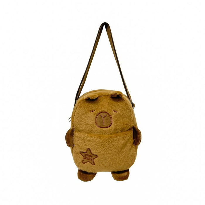 Wholesale Plush Mobile Phone Small Bag Women's Autumn and Winter Cartoon Capybara Crossbody Bag Durable Commuter Chest Bag