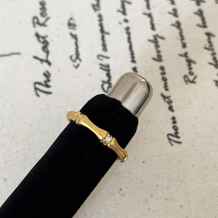 Wholesale Matte Metal and Zircon Ring