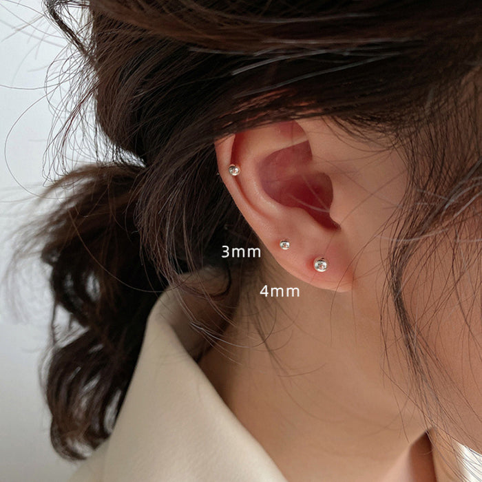 Wholesale Silver needle earrings, earrings, earrings, ear holes, simple and compact earrings, ear bone needles