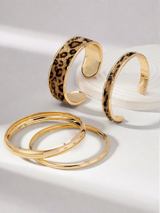 Wholesale Cool leopard bracelet smooth stacked bracelet