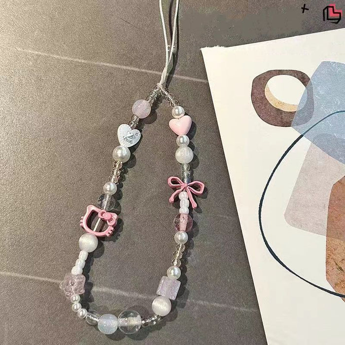 Wholesale Cute cat bow phone charm keychain