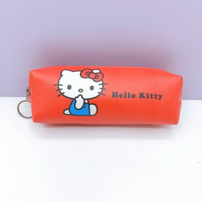 Wholesale Casual Cartoon Double Sided Print Zipper PU Pencil Case For Students Large Capacity Storage