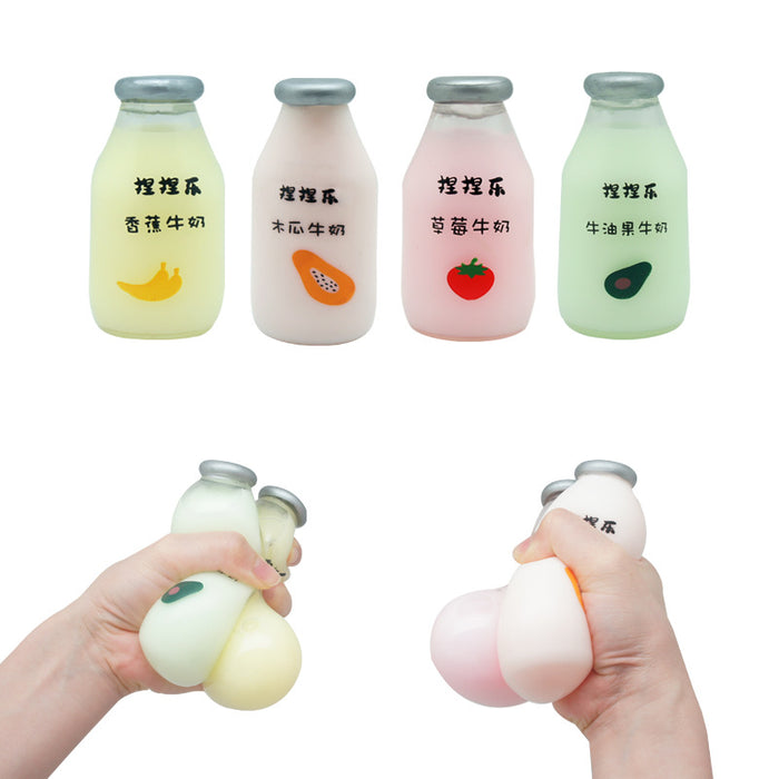 Wholesale TPR Toy Decompression Straw Milk Tea Pinch Cup JDC-FT-DKA001