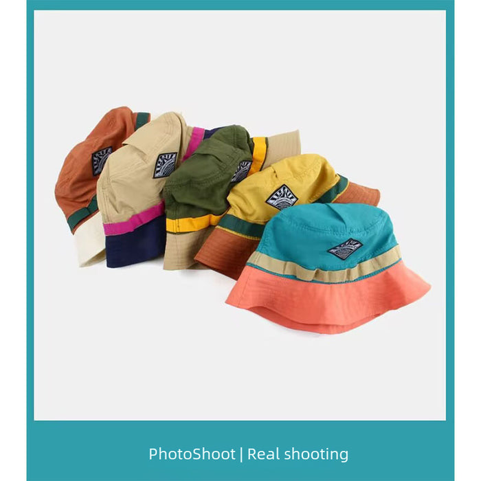 Wholesale New Outdoor Sports Color blocked Bag Fisherman's Hat Foldable Quick drying Sunscreen Mountaineering Basin Hat