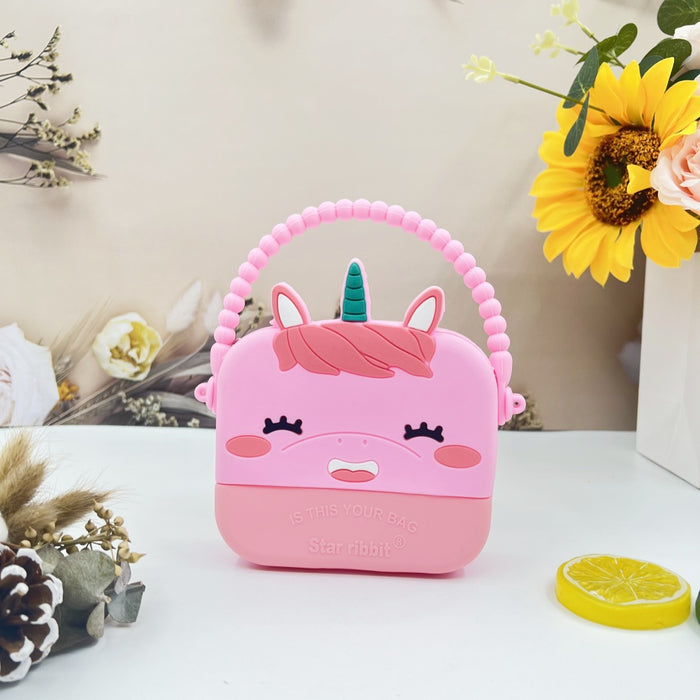 Wholesale  handbag children's silicone coin purse student bag cartoon girl storage bag