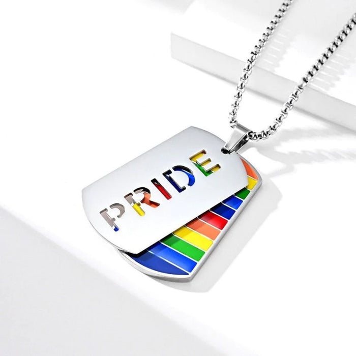 Wholesale jewelry Rainbow Necklace Double Layer Color Stainless Steel