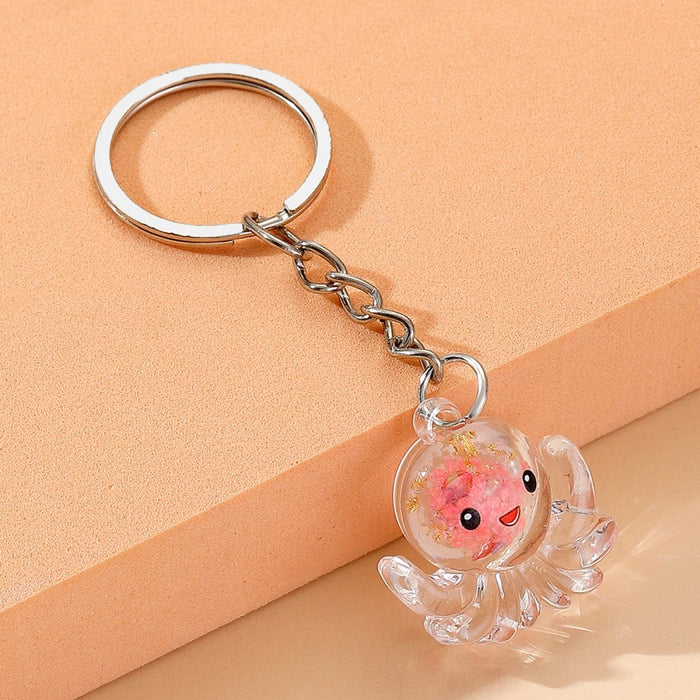 Wholesale Resin Transparent Luminous Octopus Keychain JDC-KC-RongRui035