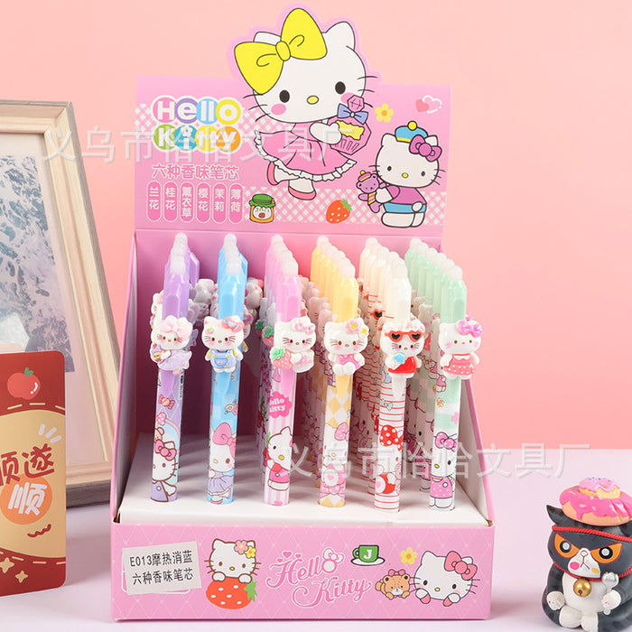 Wholesale Cartoon patch press pen student writing pen black fragrance gel pen erasable pen