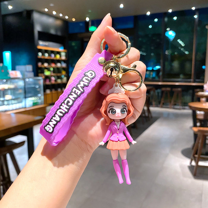 Wholesale Cartoon Princess Silicone Keychain Decorative Bag Charm MOQ≥2