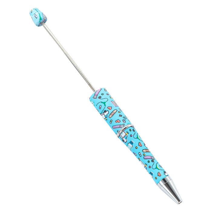 Wholesale Beadable Pen International Nurses Day Printed Plastic Pen DIY for Beaded JDC-PN-Huah026