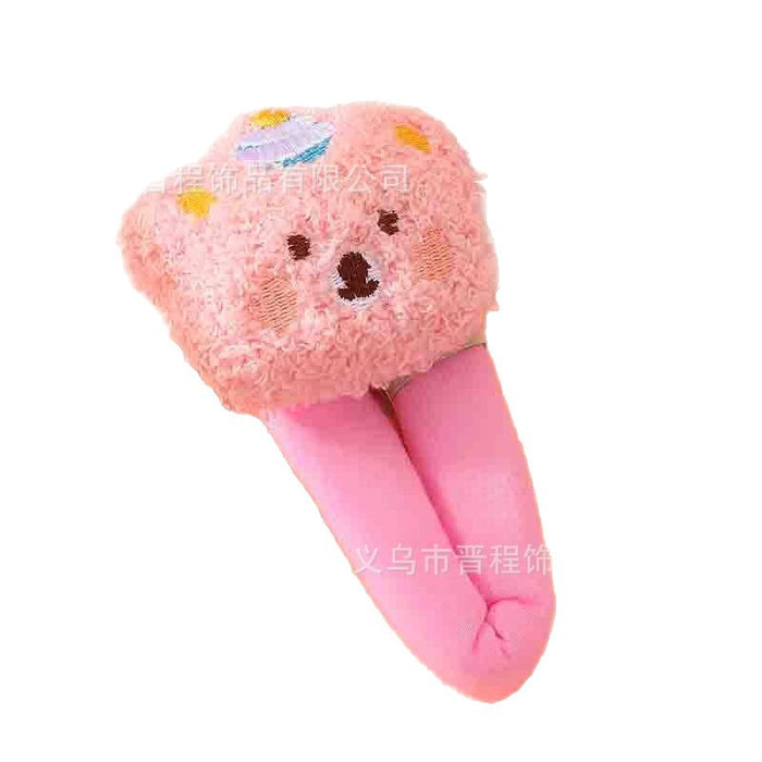 Wholesale New cartoon dog sponge hair clip with side bangs and plush toy large clip wholesale
