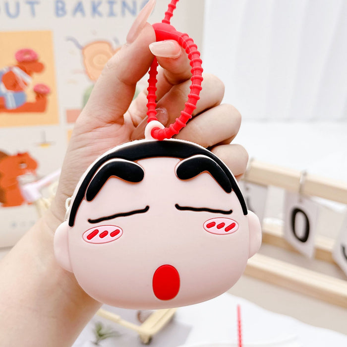 Wholesale  Coin Purse Silicone Keychain Cute Cartoon Doll Student Bag Decorative Pendant