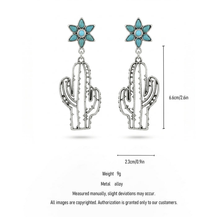 Wholesale Retro Turquoise Alloy Earrings