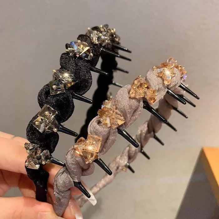 Wholesale Hair Hoop Anti-Slip Hair Stamp Head Hoop Teeth Comb Crushed Hair Hoop