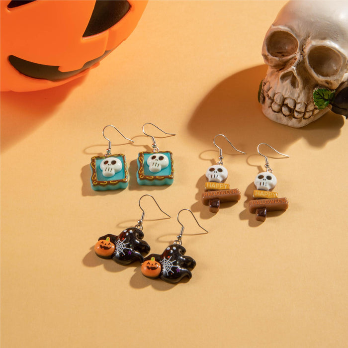 Wholesale Skull Pumpkin Acrylic Earrings Party Wear Jewelry Accessory MOQ≥2