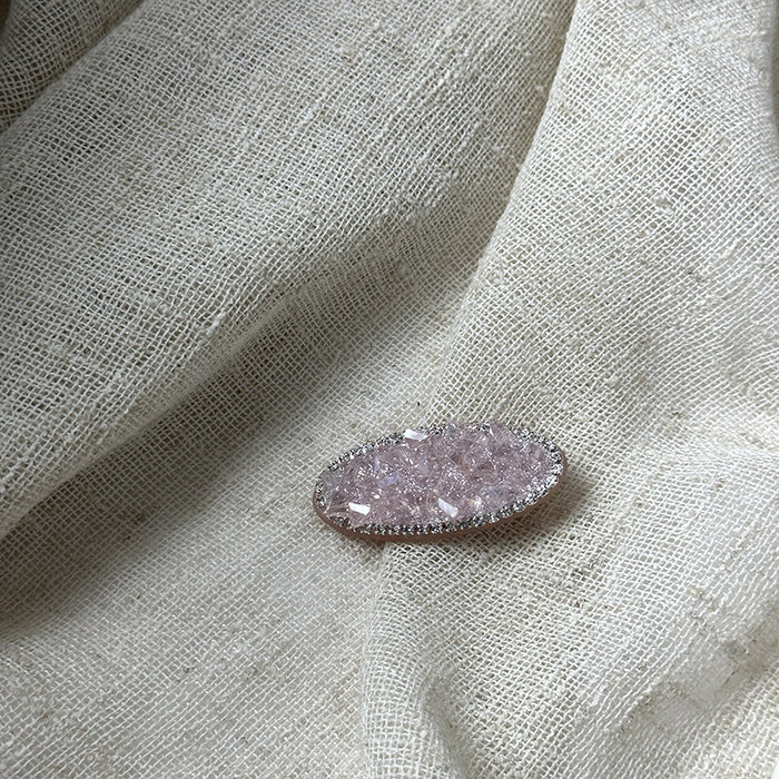 Wholesale Full Diamond Light Amethyst Hairpin Elegant Side Bangs Clip Duckbill Clip Hairpin