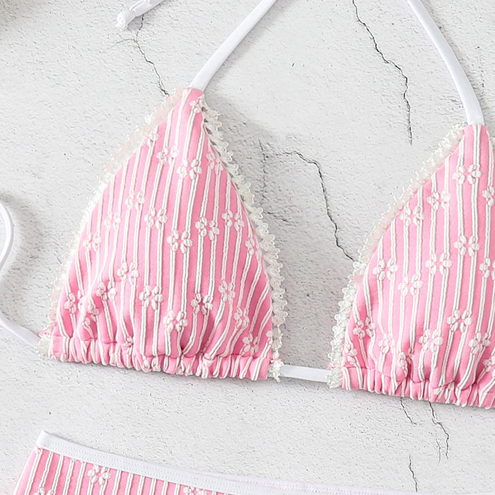 Wholesale New color blocking special fabric triangle bag four corner pants women's sexy bikini