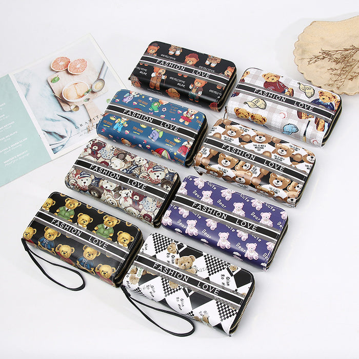 Wholesale   Double Zipper Wallet Women's Cartoon Handheld  Bag Coin Purse